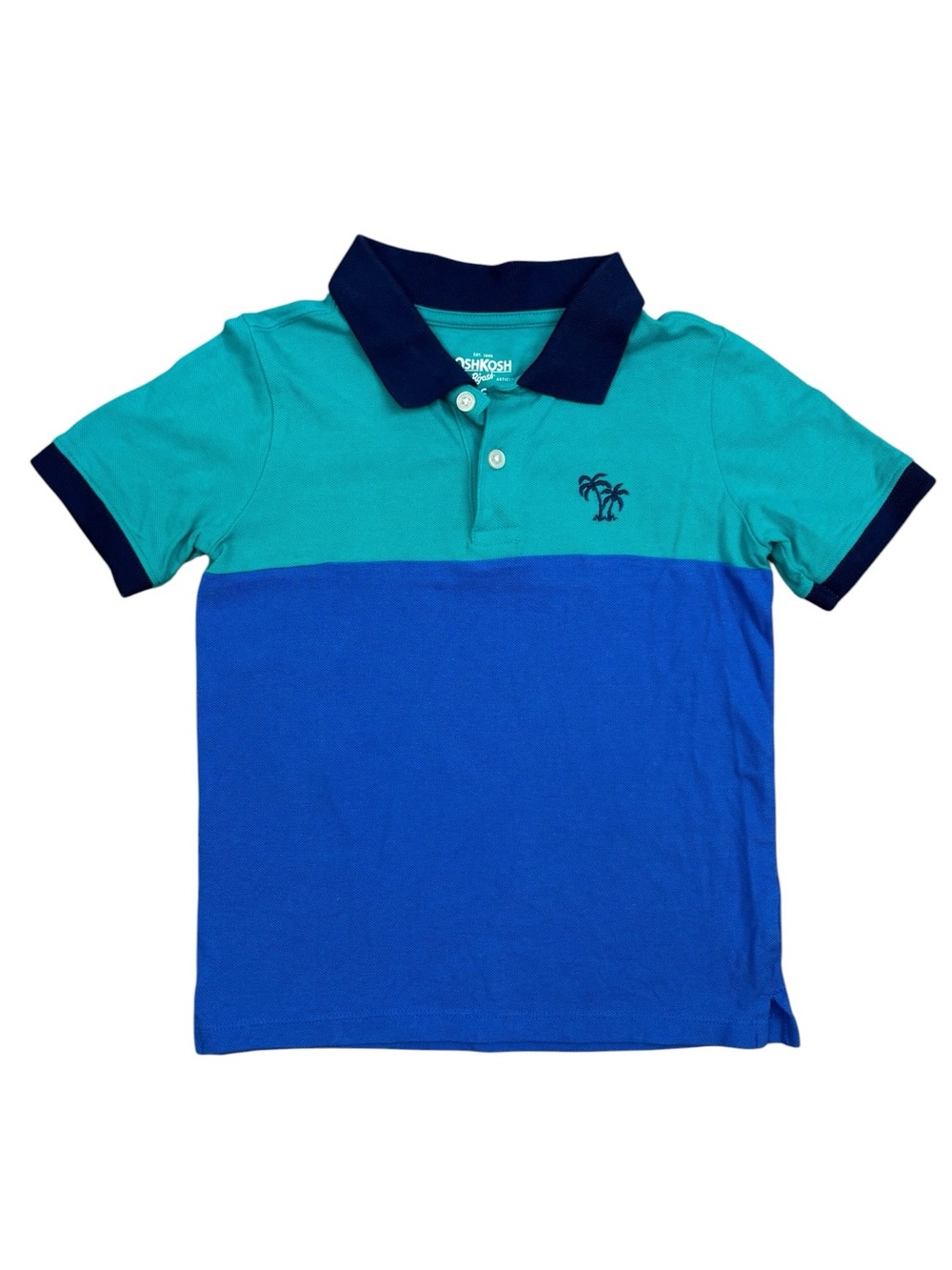 Oshkosh Colorblock Polo Shirt Size 6 Blue